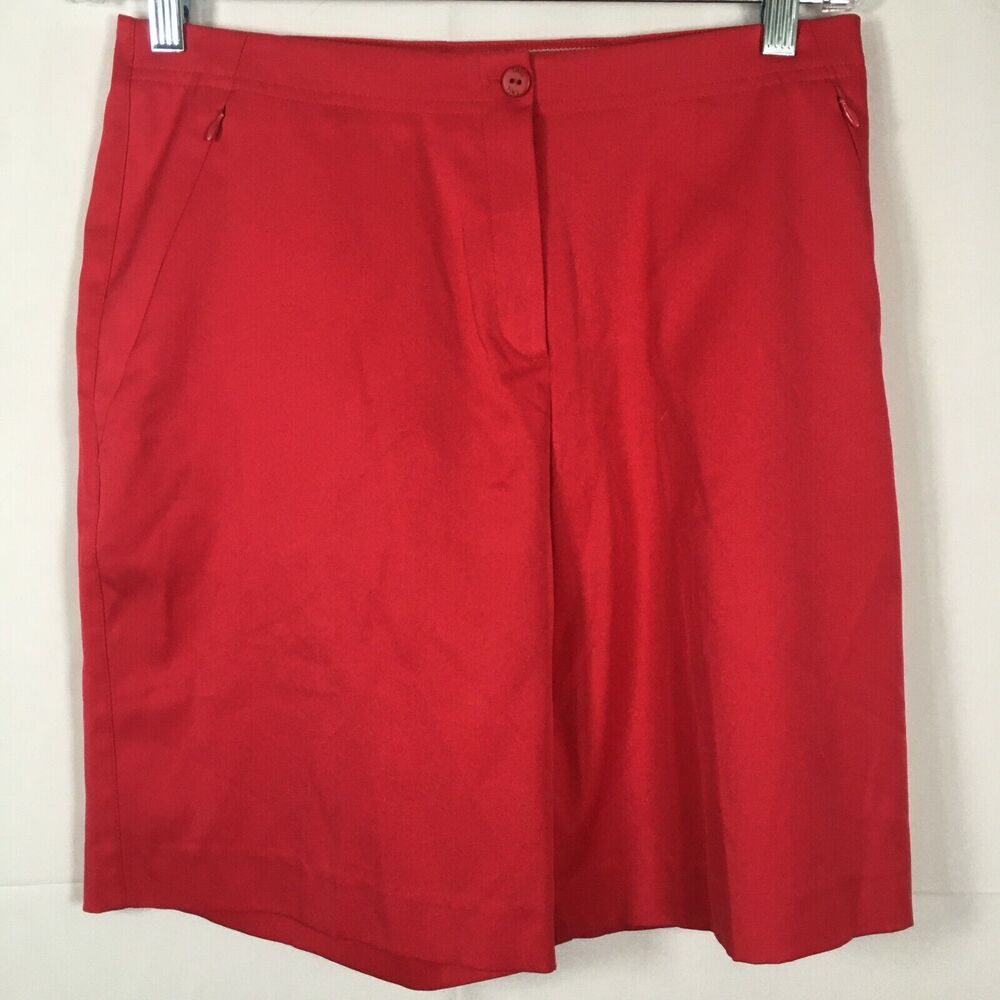 Tail Shorts Womens Sz 8 Red Tennis Bermuda Nanotex Poly Twill Stretch